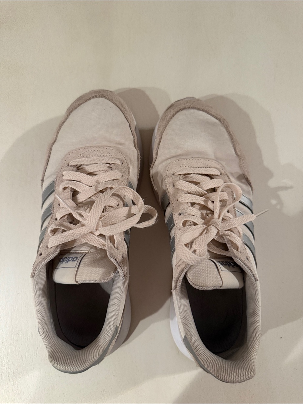 adidas Light Beige Sneakers with Gray Stripes